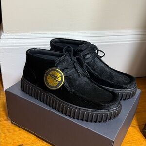 Clarks CUR Torrhill Hi black ponyhair